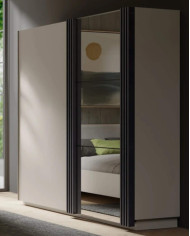 Szafa przesuwna Allmo AL15, półki, drążek, dwudrzwiowa, Kaszmir/ Antracyt, MEBLAR