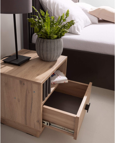 Szafka nocna Allmo AL20, szuflada, wnęka, Dąb estana jasny/ Antracyt, MEBLAR