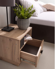 Szafka nocna Allmo AL20, szuflada, wnęka, Dąb estana jasny/ Antracyt, MEBLAR