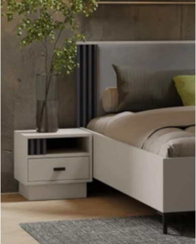 Szafka nocna Allmo AL20, szuflada, wnęka, Kaszmir/ Antracyt, MEBLAR