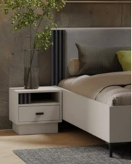 Szafka nocna Allmo AL20, szuflada, wnęka, Kaszmir/ Antracyt, MEBLAR