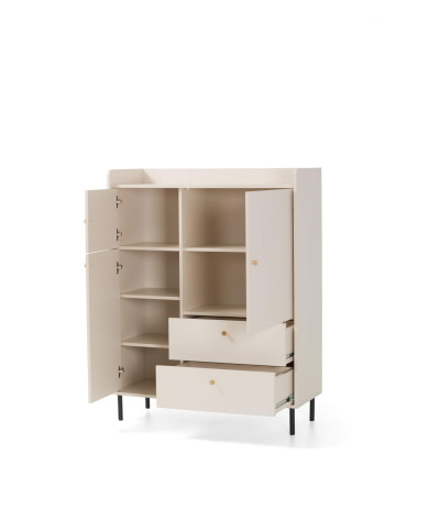 Komoda Grande GR1, drzwi, szuflady, Beż piaskowy, MEBLAR