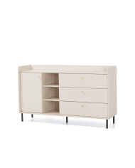 Komoda Grande GR5, drzwi, szuflady, półki, Beż piaskowy, MEBLAR