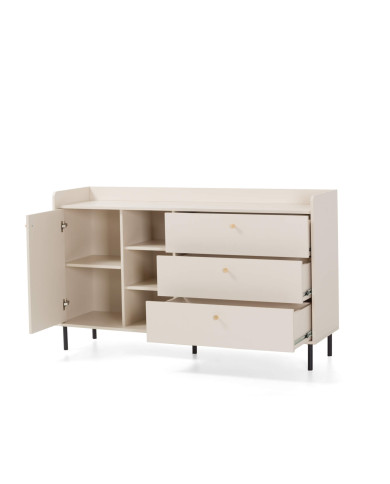 Komoda Grande GR5, drzwi, szuflady, półki, Beż piaskowy, MEBLAR