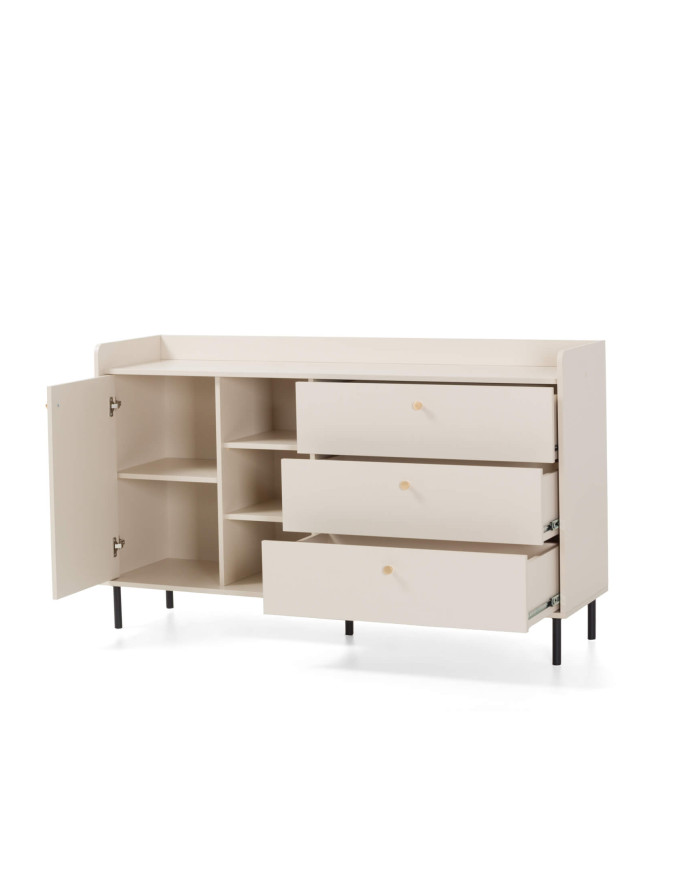 Komoda Grande GR5, drzwi, szuflady, półki, Beż piaskowy, MEBLAR