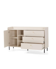 Komoda Grande GR5, drzwi, szuflady, półki, Beż piaskowy, MEBLAR