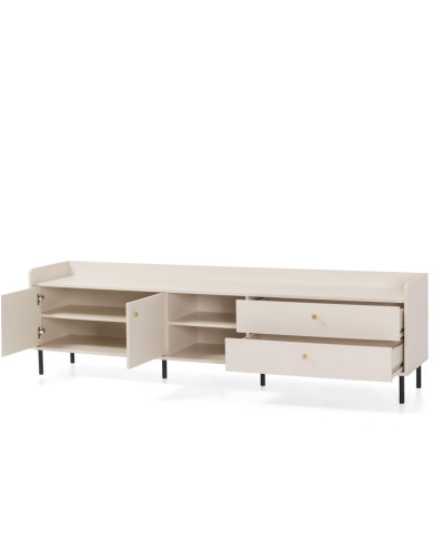 Szafka RTV Grande GR7, z drzwiami, szufladami, półkami, Beż piaskowy, MEBLAR