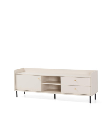 Szafka RTV Grande GR8, z drzwiami, szufladami, półkami, Beż piaskowy, MEBLAR