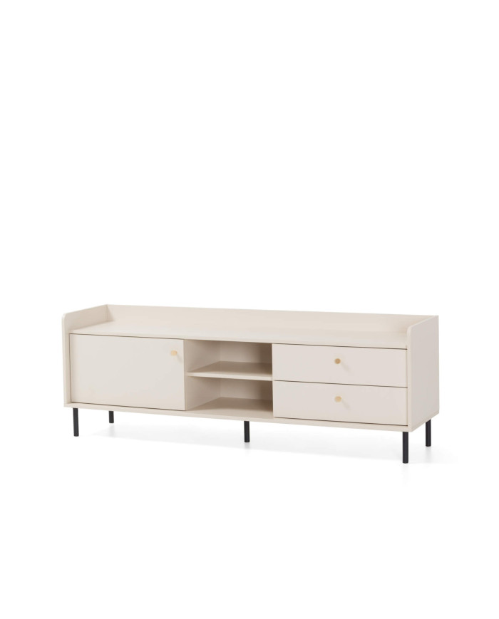 Szafka RTV Grande GR8, z drzwiami, szufladami, półkami, Beż piaskowy, MEBLAR