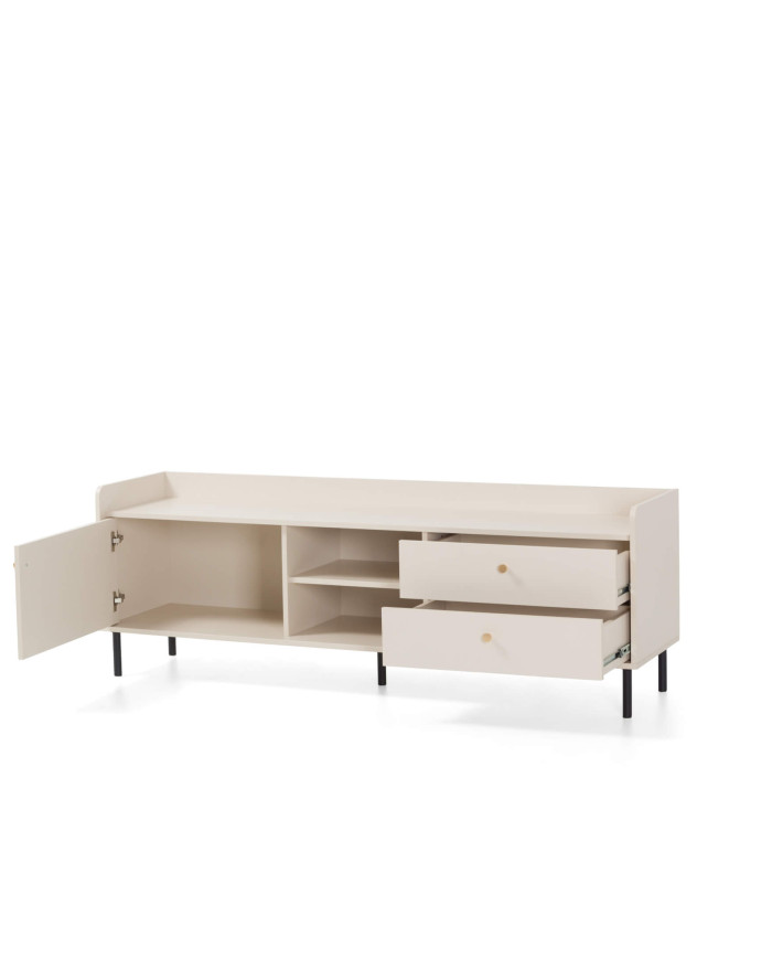 Szafka RTV Grande GR8, z drzwiami, szufladami, półkami, Beż piaskowy, MEBLAR