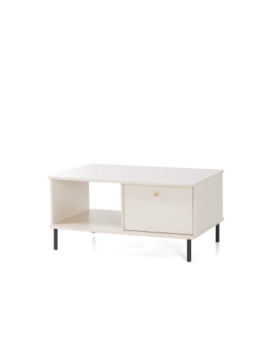 Stolik kawowy Grande GR11, prostokątny, z półką i szufladą, Beż piaskowy, MEBLAR