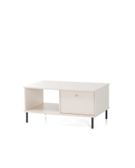 Stolik kawowy Grande GR11, prostokątny, z półką i szufladą, Beż piaskowy, MEBLAR