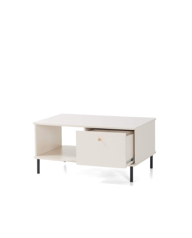 Stolik kawowy Grande GR11, prostokątny, z półką i szufladą, Beż piaskowy, MEBLAR