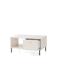 Stolik kawowy Grande GR11, prostokątny, z półką i szufladą, Beż piaskowy, MEBLAR