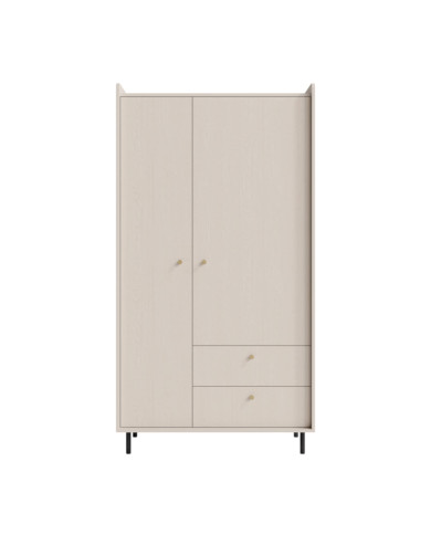 Szafa Grande GR12, dwudrzwiowa z szufladami, Beż piaskowy, MEBLAR