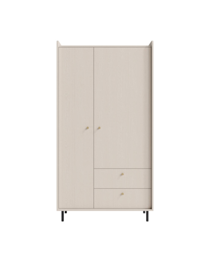 Szafa Grande GR12, dwudrzwiowa z szufladami, Beż piaskowy, MEBLAR