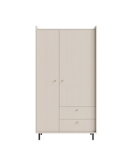 Szafa Grande GR12, dwudrzwiowa z szufladami, Beż piaskowy, MEBLAR