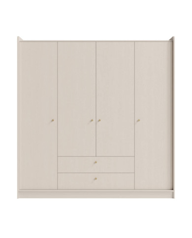 Szafa Grande GR13, czterodrzwiowa, z szufladami, Beż piaskowy, MEBLAR