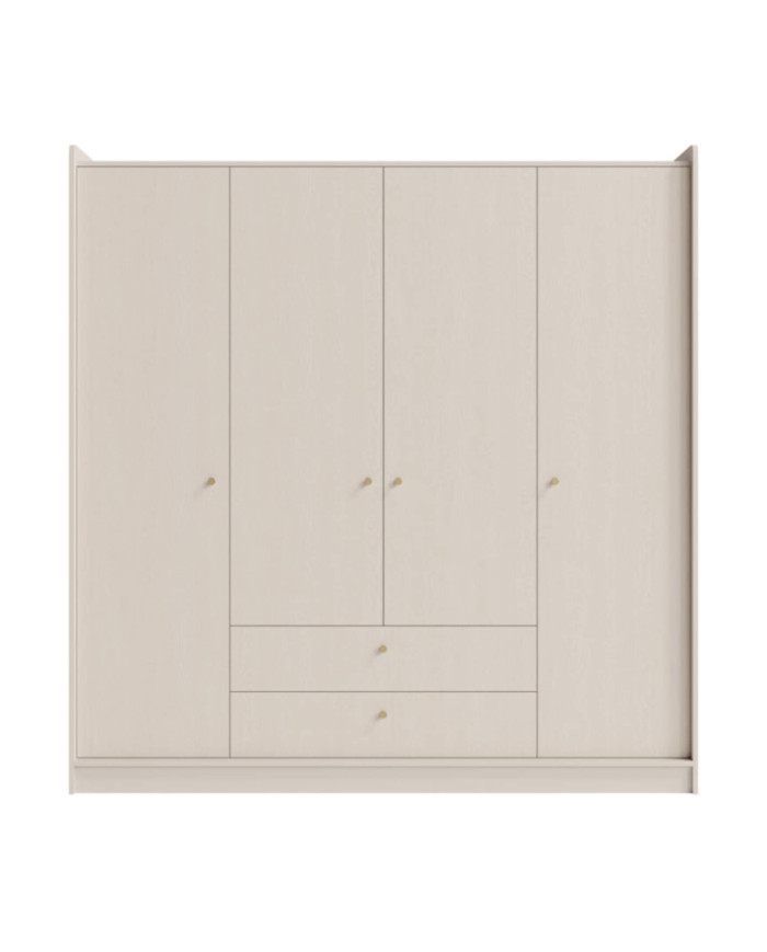 Szafa Grande GR13, czterodrzwiowa, z szufladami, Beż piaskowy, MEBLAR