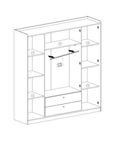 Szafa Grande GR13, czterodrzwiowa, z szufladami, Beż piaskowy, MEBLAR