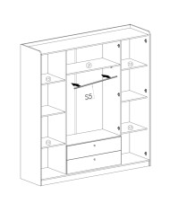 Szafa Grande GR13, czterodrzwiowa, z szufladami, Beż piaskowy, MEBLAR
