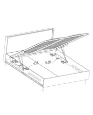Łóżko Grande GR14, powierzchnia 160x200 cm, pojemnik, podnośnik, Beż piaskowy, MEBLAR