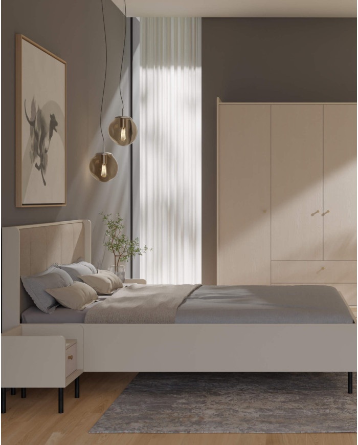 Komoda Grande GR1, drzwi, szuflady, Beż piaskowy, MEBLAR