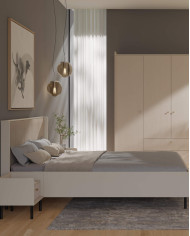 Szafka RTV Grande GR8, z drzwiami, szufladami, półkami, Beż piaskowy, MEBLAR