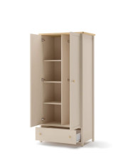 Szafa Story SO-12, dwudrzwiowa, szuflada, Beż piaskowy/ Dąb vincenza bielona, LENART