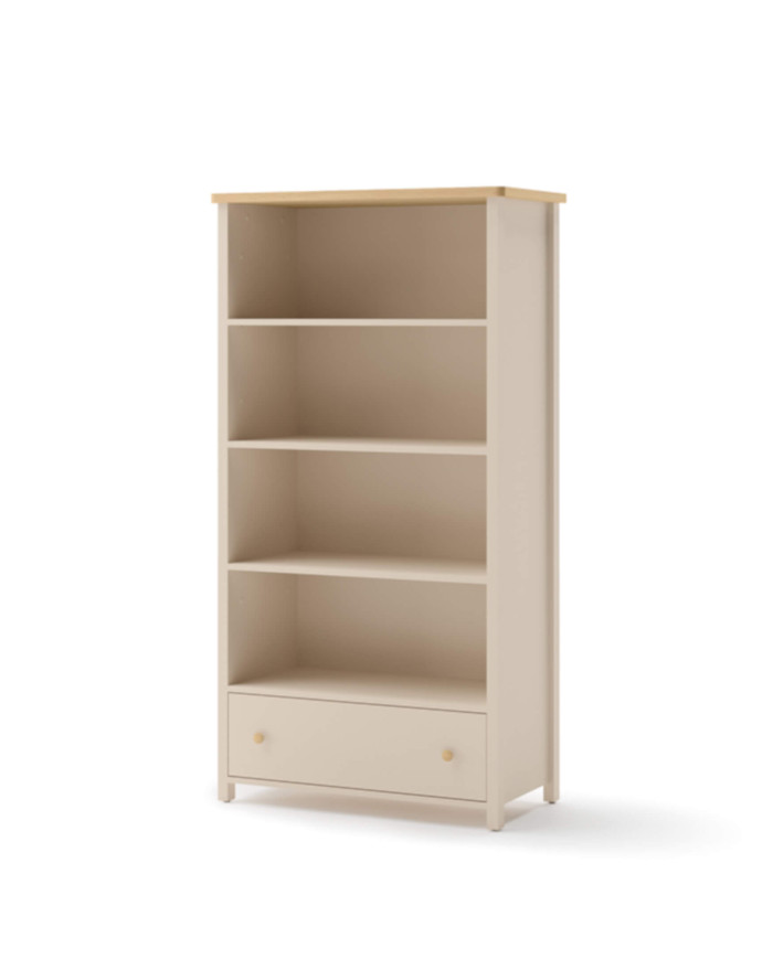 Regał Story SO-02, szuflada, półki, Beż piaskowy/ Dąb vincenza bielona, LENART