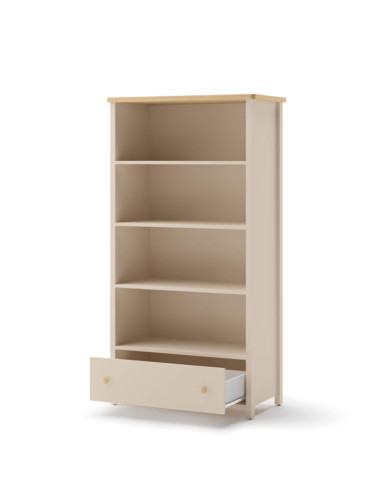 Regał Story SO-02, szuflada, półki, Beż piaskowy/ Dąb vincenza bielona, LENART