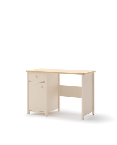 Biurko Story SO-03, szuflada, drzwiczki, Beż piaskowy/ Dąb vincenza bielona, LENART