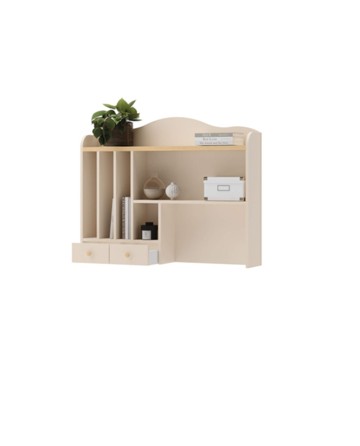 Nadstawka-regał Story SO-04, szufladki, półki, Beż piaskowy/ Dąb vincenza bielona, LENART