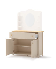 Komoda Story SO-05, drzwi, szuflada, Beż piaskowy/ Dąb vincenza bielona, LENART