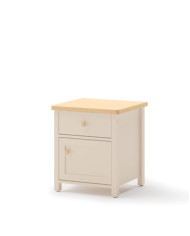 Stolik nocny Story SO-07, drzwi, szuflada, Beż piaskowy/ Dąb vincenza bielona, LENART