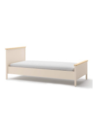 Łóżko Story SO-16, 90x200 cm, stelaż, materac, Beż piaskowy/ Dąb vincenza bielona, LENART