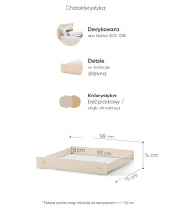 Szuflada do łóżka Story SO-09, Beż piaskowy/ Dąb vincenza bielona, LENART