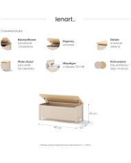 Ławka, skrzynia Story SO-10, otwierana, Beż piaskowy/ Dąb vincenza bielony, LENART