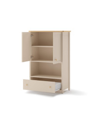 Komoda wysoka Story SO-11, drzwi, szuflada, wnęka, Beż piaskowy/ Dąb vincenza bielona, LENART