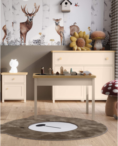 Stolik kawowy Story SO-18, Beż piaskowy/ Dąb vincenza bielona, LENART