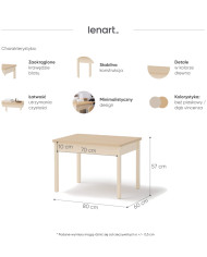 Stolik kawowy Story SO-18, Beż piaskowy/ Dąb vincenza bielona, LENART