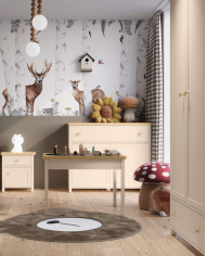 Stolik kawowy Story SO-18, Beż piaskowy/ Dąb vincenza bielona, LENART