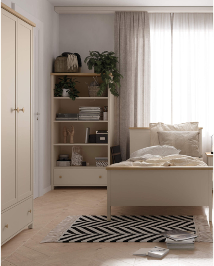 Półka wisząca Story SO-14, 110 cm, Beż piaskowy/ Dąb vincenza bielona, LENART