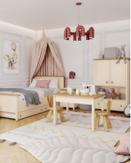 Szuflada do łóżka Story SO-09, Beż piaskowy/ Dąb vincenza bielona, LENART