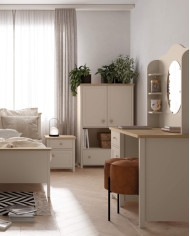 Szafa Story SO-12, dwudrzwiowa, szuflada, Beż piaskowy/ Dąb vincenza bielona, LENART