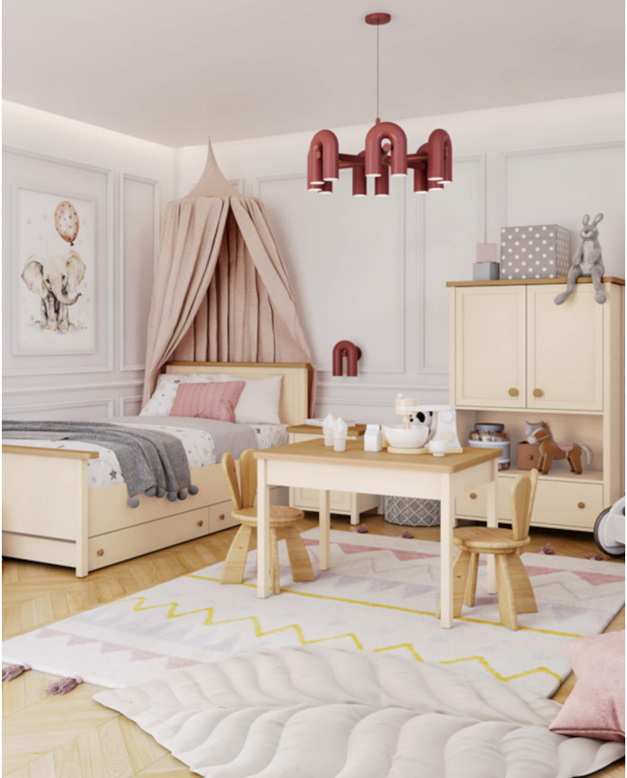 Szafa Story SO-12, dwudrzwiowa, szuflada, Beż piaskowy/ Dąb vincenza bielona, LENART