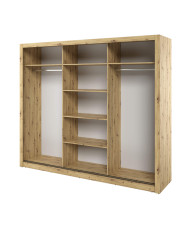 Szafa przesuwna, 250 cm, AR-02 ARTI , 3-drzwiowa, lustra, Dąb artisan, LENART