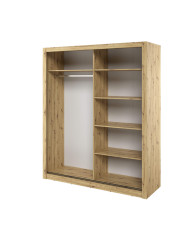 Szafa przesuwna, 180 cm, AR-03 ARTI, 2-drzwiowa, lustra, Dąb artisan, LENART