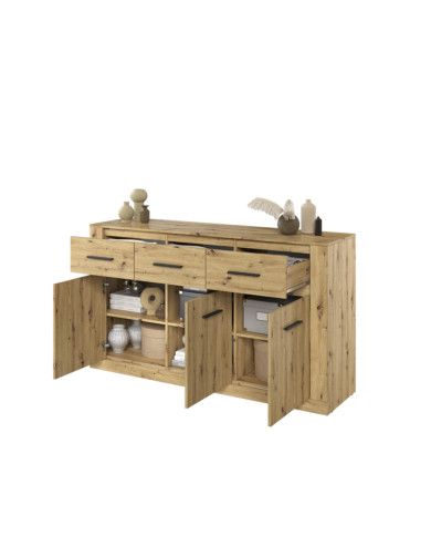 Komoda Arti AR-09, szuflady, drzwi, Dąb artisan, LENART