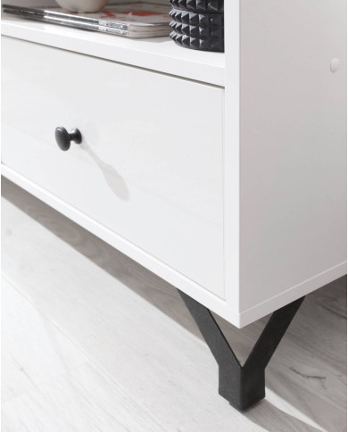 Półka wisząca Bergen BE11, Biały lux/ Biały połysk, MEBLAR